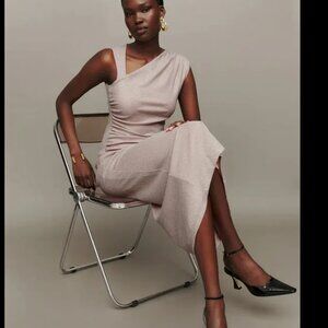 Reformation Dress Amiah Knit Dress Pink Sparkle Size XL